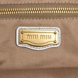 Pre Owned حقيبة ساتشل ميو ميو كوفير إطار جلد  ماتيلاس أوف وايت 