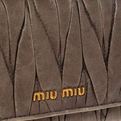 Miu Miu Grey Matelassé Leather Continental Wallet
