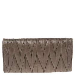 Miu Miu Grey Matelassé Leather Continental Wallet