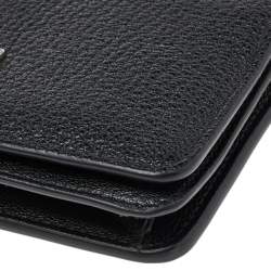 Miu Miu Black Leather Wristlet Wallet on Chain
