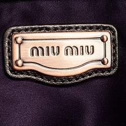 Pre Owned Miu Miu Brown Woven Leather Hobo