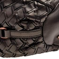 Pre Owned Miu Miu Brown Woven Leather Hobo