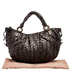 Pre Owned Miu Miu Brown Woven Leather Hobo