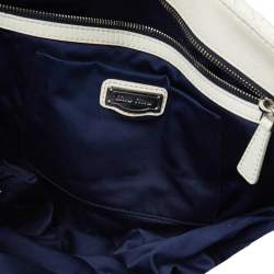 Pre Owned حقيبة ميو ميو جلد نابا ماتيلاس أبيض قفل دوار يد علوية