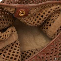 Pre Owned Miu Miu Brown Cut Out Leather Hobo
