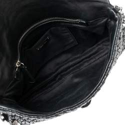 Pre Owned Miu Miu Black Matelassé Nappa Leather Crystal Shoulder Bag