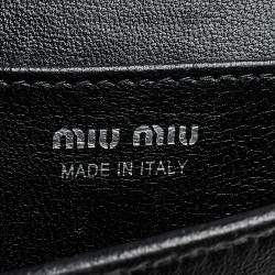 Pre Owned حقيبة كتف ميو ميو جلد ماتيلاس أسود بقلاب