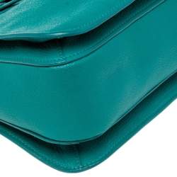 Pre Owned Miu Miu Green Madras Leather Tote