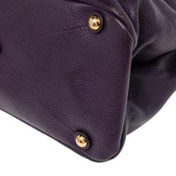 Pre Owned Miu Miu Purple Madras Leather Tote