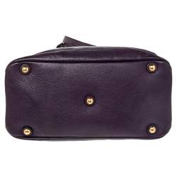 Pre Owned Miu Miu Purple Madras Leather Tote
