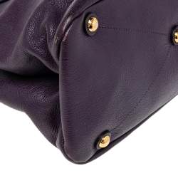 Pre Owned Miu Miu Purple Madras Leather Tote