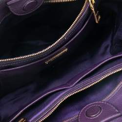 Pre Owned Miu Miu Purple Madras Leather Tote