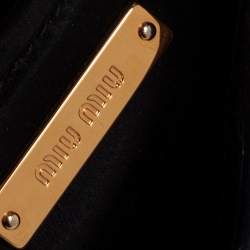 Pre Owned Miu Miu Silver Madras Leather Jewel Embellished Chain Clutch