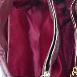 Pre Owned حقيبة يد ميوميو سحاب علوى جلد مجعد وردى