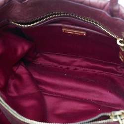 Pre Owned حقيبة يد ميوميو سحاب علوى جلد مجعد وردى