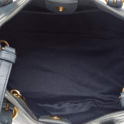 Pre Owned Miu Miu Grey Vitello Shine Leather Bow Satchel
