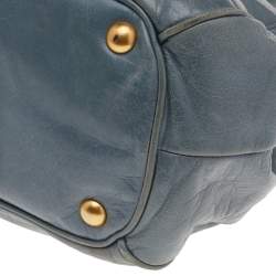 Pre Owned Miu Miu Grey Vitello Shine Leather Bow Satchel