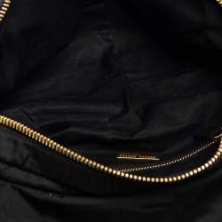Pre Owned Miu Miu Black Nylon and Leather Flap Pocket Shoulder Bag