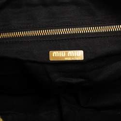 Pre Owned Miu Miu Black Nylon and Leather Flap Pocket Shoulder Bag