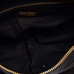 Pre Owned Miu Miu Black Nylon and Leather Flap Pocket Shoulder Bag