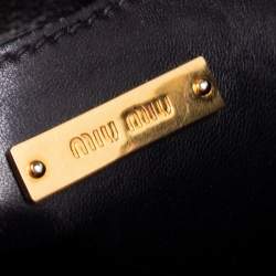 Miu Miu Black Matelassé Leather Push Lock Top Handle Bag