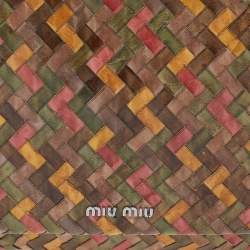 Pre Owned Miu Miu Multicolor Woven Leather Embellished Flap Shoulder Bag