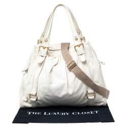 Miu Miu White Leather Large Shopping Tote