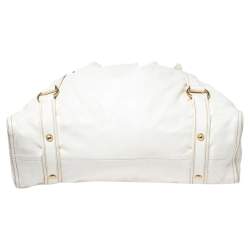 Miu Miu White Leather Large Shopping Tote
