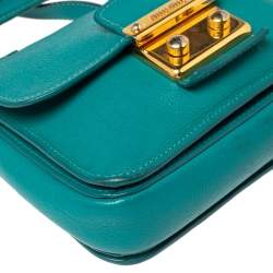 Miu Miu Green Leather Madras Top Handle Bag