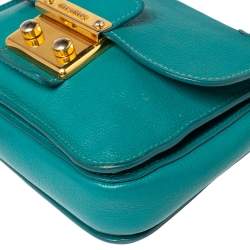 Miu Miu Green Leather Madras Top Handle Bag