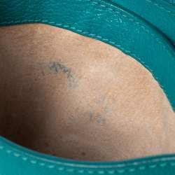 Miu Miu Green Leather Madras Top Handle Bag