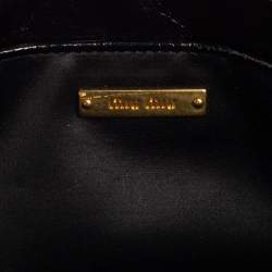 Pre Owned Miu Miu Black Matelassé Leather Zip Wristlet Clutch