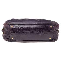 Miu Miu Purple Distressed Leather Charm Satchel