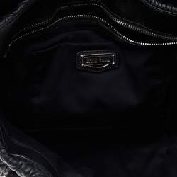 Pre Owned Miu Miu Black Matelassé Leather Turnlock Flap Top Handle Bag