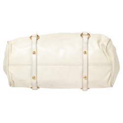 Miu Miu Off White Leather Bow Satchel