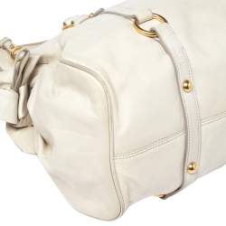 Miu Miu Off White Leather Bow Satchel