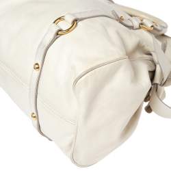 Miu Miu Off White Leather Bow Satchel