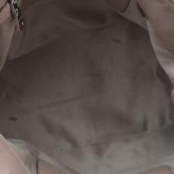 Pre Owned Miu Miu Beige Leather Matelassé Crystal Embellished Tote