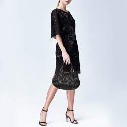 Pre Owned حقيبة ساتشل ميو ميو باوليتو جلد ماتيلاس أسود