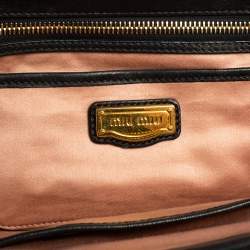 Pre Owned حقيبة ساتشل ميو ميو باوليتو جلد ماتيلاس أسود