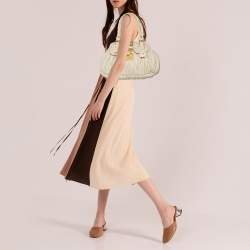 Miu Miu Off White Matelassé Leather Coffer Frame Satchel