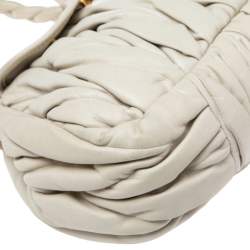 Miu Miu Off White Matelassé Leather Coffer Frame Satchel