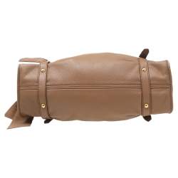 Miu Miu Light Brown Leather Drawstring Shoulder Bag