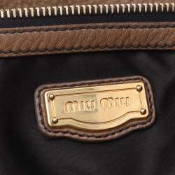 Miu Miu Light Brown Leather Drawstring Shoulder Bag