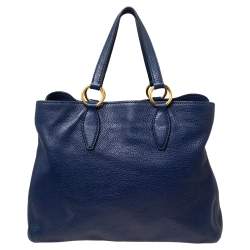 مملوكة مسبقًا حقيبة يد توتس ميو ميو جلد أزرق متوسطة