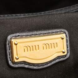 Pre Owned حقيبة يد ميو ميو سحاب جلد مبطن رمادي