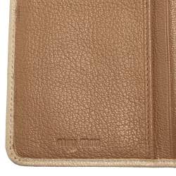 Pre Owned محفظة ميو ميو جلد مادراس بيج ثنائي اللون