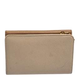 Pre Owned محفظة ميو ميو جلد مادراس بيج ثنائي اللون