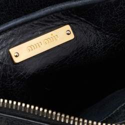 مملوكة مسبقًا Miu Miu Black Vitello Shine Leather Bauletto Satchel