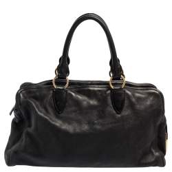 مملوكة مسبقًا حقيبة ميو ميو ياليتو سوفت جلد فيليتو أسود